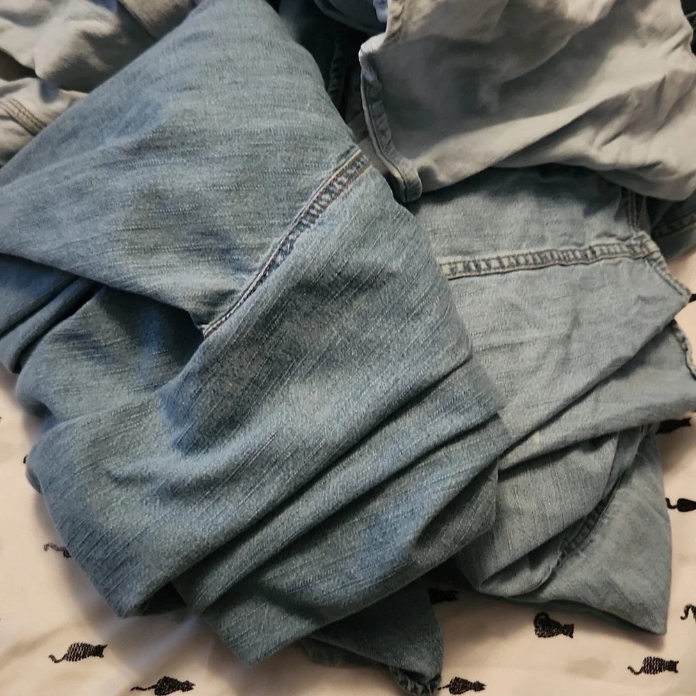 Destroyed denim Shirts jeans for blankets and crafts or to fix and wear again